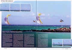 Doppel kite loop, simultaner kiteloop, perfekt synchroner Killerloop in Kahana/ Maui/ Hawaii.